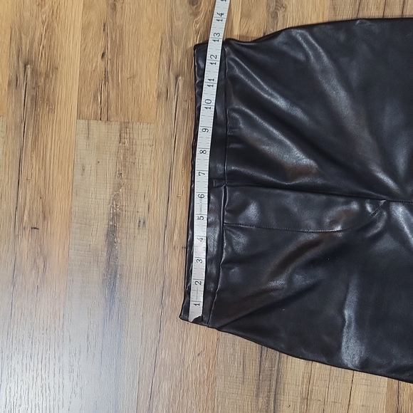 PRETTY LITTLE THINGS Black Faux Leather High Waisted Split Hem Leggings - Picture 9 of 14